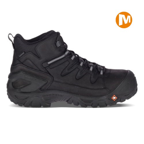 Merrell Strongfield Leather 6" Waterproof Comp Toe Sicherheitsschuhe Herren Schwarz [DE-HDPLF]
